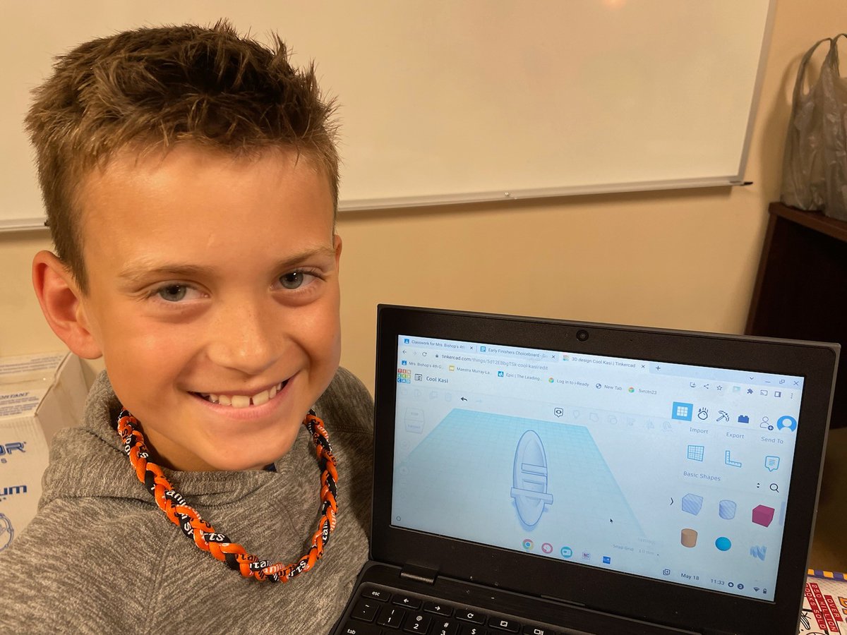 UCAGameDev's tweet photo. Had an awesome time on zoom today with Mrs. Bishop's Class - they showed us their super cool arrowheads and we showed off the 3D modeling projects that we've done this year.  After- some aspiring young 3D modelers sent us pics of their WIP boats! Keep up the good work guys! https://t.co/L1sdQwWtCQ
