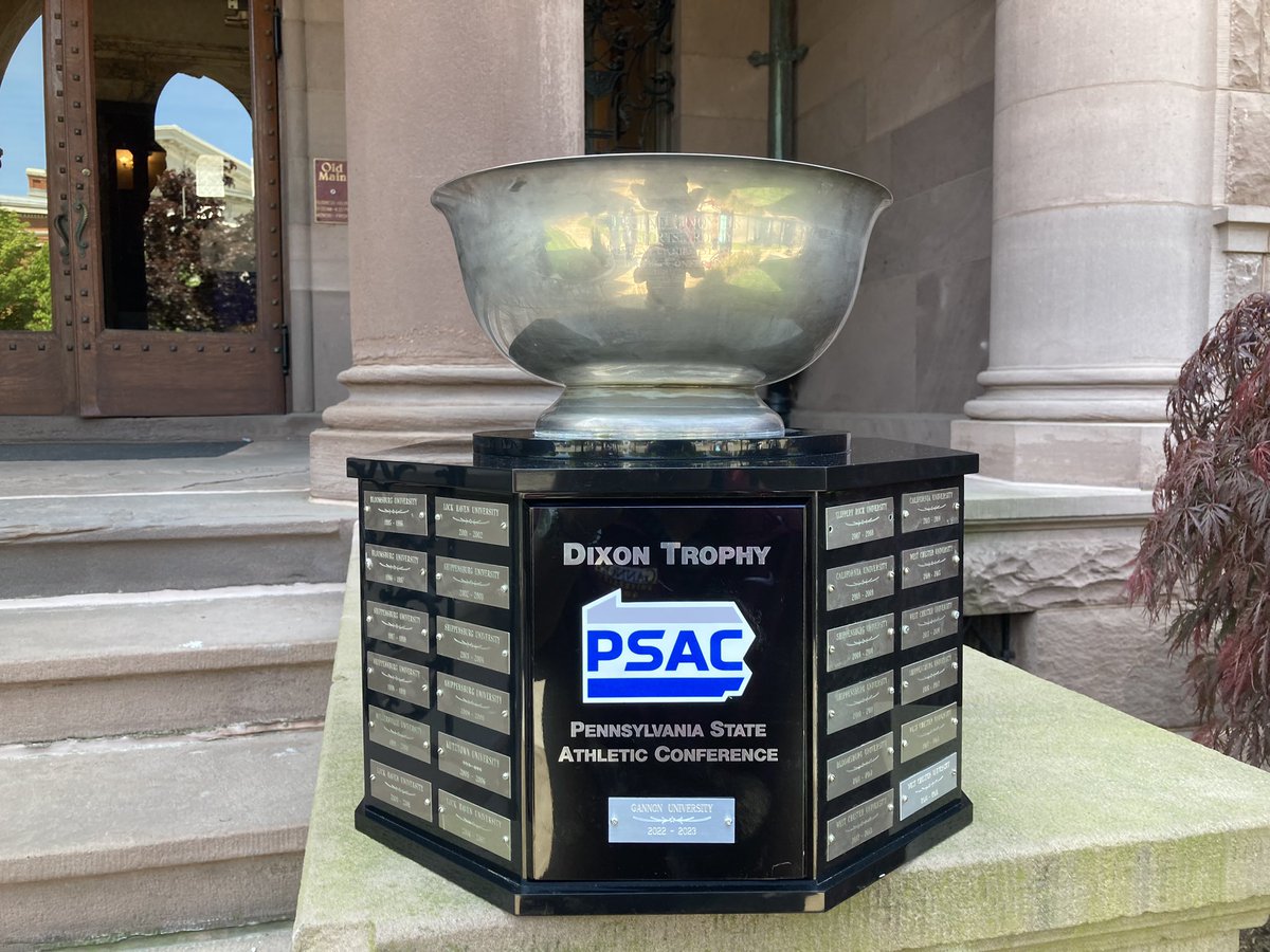 Gannon Athletics (@guknights) on Twitter photo It’s official: <a href="/GannonU/">Gannon University</a> has repeated as the PSAC’s Dixon Trophy champion! #uKnighted It’s official: <a href="/GannonU/">Gannon University</a> has repeated as the PSAC’s Dixon Trophy champion! #uKnighted