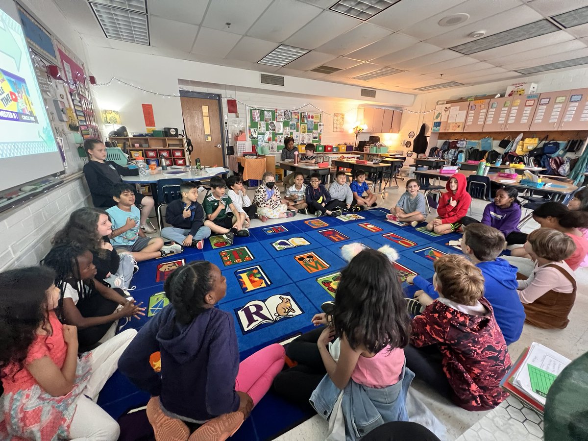 MrsMBonner's tweet photo. At morning meeting our class had a student led grand conversation! They showed amazing P2 skills working to solve a student generated question. They gathered evidence together to collectively reach a goal. They were curious listeners who preserved &amp; shined as leaders. So proud! https://t.co/1BCavClNcs
