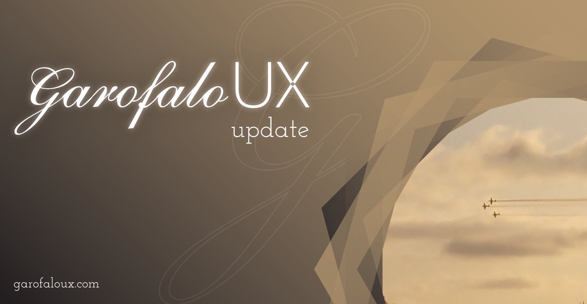 Garofalo UX Update (18-May-2023)
signatureux.garofalostudios.com/garofalo-ux-up… #ux #userexperience #uxaas #uxconsulting #uxstrategy #designthinking #agileux #leanux #uxtraining #uxclass #uxcourse #learnux #uxdesign