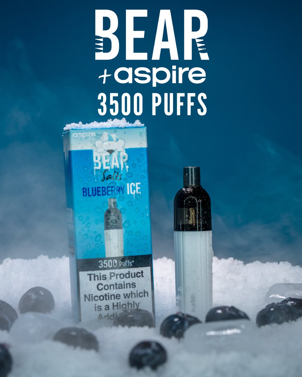 ecovapeuk's tweet photo. BEAR+aspire 3500 PUFFS! Blueberry Ice
🔞
This Product Contains Nicotine
🥭
Get yours in local Eco Vape stores or purchase online at:
https://t.co/7Ha0B29vdZ
🆒
#vaper #snow #blue #blueberry #ice #flavour #eliquid https://t.co/1QyMlbTV93