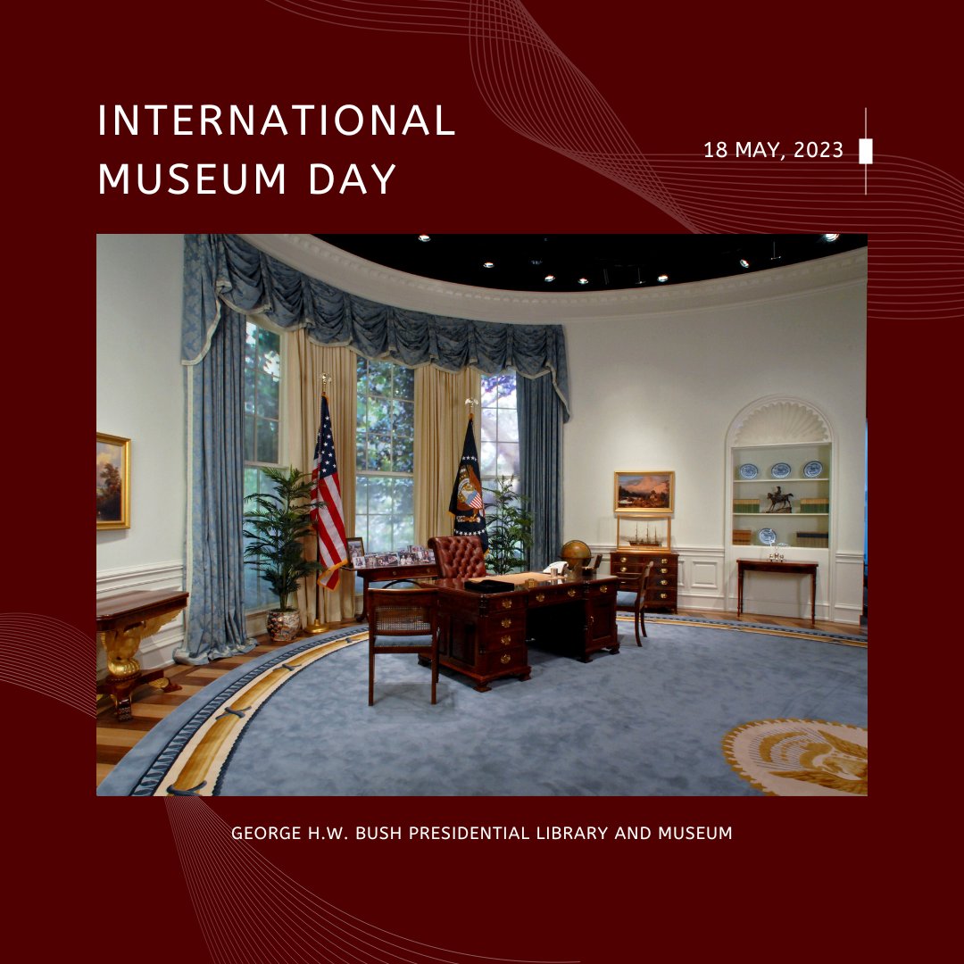 TAMUISSS's tweet photo. Happy International Museum Day Aggies! It's a good day to check out our very own George H.W. Bush Presidential Library and Museum!! Here's a sneak peek... 🤭

#tamu #gigem #whoop #internationalmuseumday https://t.co/LPrZgQnUzp
