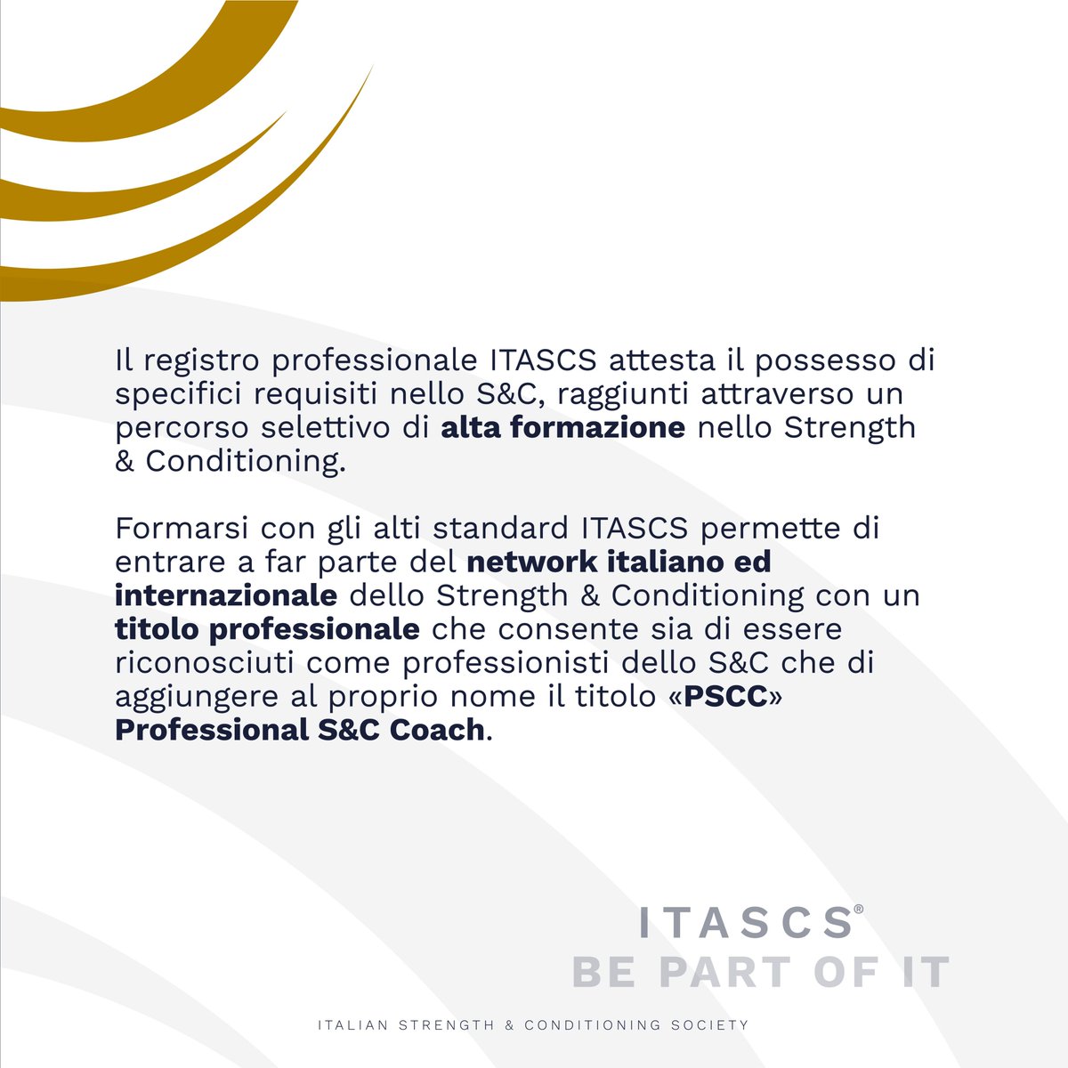 itascs_official's tweet photo. #ITASCS offre un quadro di riferimento internazionale certificato dello #Strength &amp; #Conditioning.

L'importanza di possedere il titolo di "PSCC" Professional Strength &amp; Conditioning Coach risiede nel percorso formativo per il suo ottenimento: https://t.co/22HB188jal