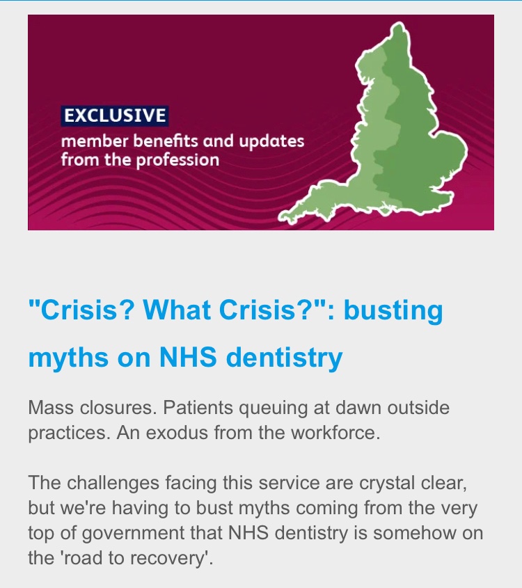 arzech8's tweet photo. @TheBDA perhaps a strike? The BMA is arranging strike for consultants and junior doctors. When is the BDA proposing for this? Talking to the government is done and dusted. Action is next. #NHSDentistry #toothless #crisis #BDA https://t.co/gewse0e2kV