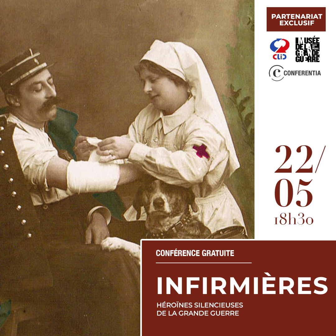 [Visite à distance] Découvrez l'exposition "Infirmières, héroïnes silencieuses de la Grande Guerre" depuis chez vous 🏠   lundi à 18h30
💶 Gratuit
👉 Réservation indispensable pour disposer du lien de connexion museedelagrandeguerre.com/programmes/eve…
Avec <a href="/Conferentia_fr/">Conferentia</a> <a href="/CLICfrance/">clicfrance</a>