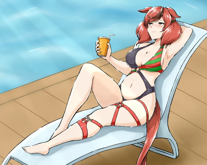 #急に暑くなったから水着絵で涼もうぜ 今、ネイチャ(35)がアツい