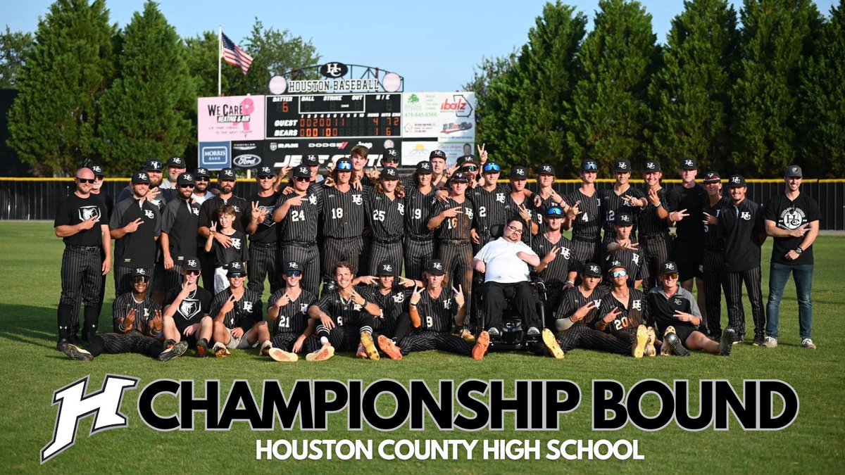 It's time to cheer on the Bears as they compete for another state championship! Houston County High will take on Pope High in a doubleheader today at 5:00 p.m. at Coolray Field in Gwinnett.  We wish all of the players and coaches the best today as they take the field. Go Bears!
