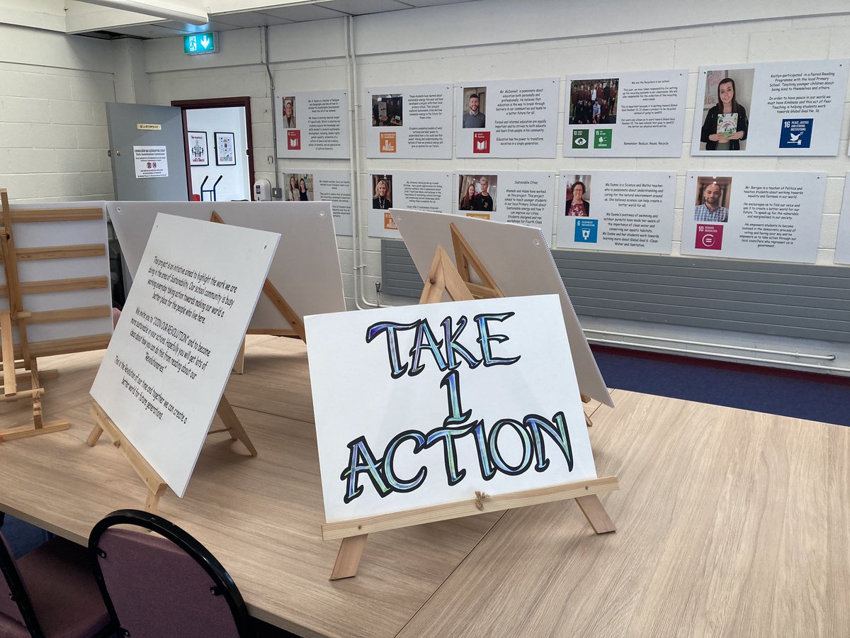 global_bcs's tweet photo. Tomorrow we launch our “We are Sustainable” exhibition in our school. An exhibition that highlights the wonderful work being done by our school community in working towards a sustainable world. @BlakestownCS @lecheiletrust1 @accsirl @SusanAdamsEco @WorldWise_Irl @Take1_Programme https://t.co/B37SvpbOxC