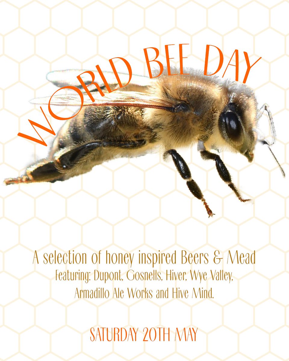 Rakebar's tweet image. This Saturday come join us for World Bee Day and drink a selection of honey beers and meads! 🐝