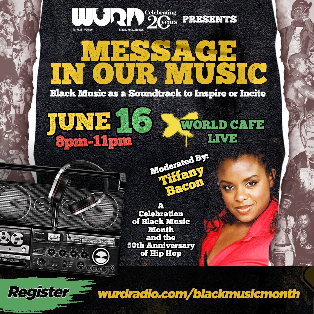 *Just Announced* @onwurdRadio Presents Message In Our Music! Join us for a panel, live music trivia, open mic, &amp; more. Panelists include <a href="/DyanaWilliams/">Dyana Williams</a>, <a href="/Queenjomusic/">Jawn of Justice</a>, &amp; Ursula Rucker, among others. Tickets on sale now: bit.ly/3MO5BIB