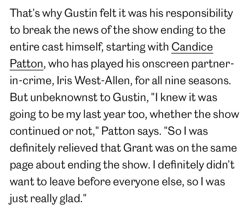 norasiris's tweet photo. He told Candice about the series ending first. #TheFlash #Westallen https://t.co/cGA5inBAcJ