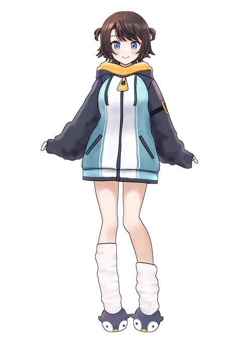 #大空スバル新衣装予想 アヒル系は他の予想でありそうなので私はペンギンパーカーすばうを出してターンエンドです