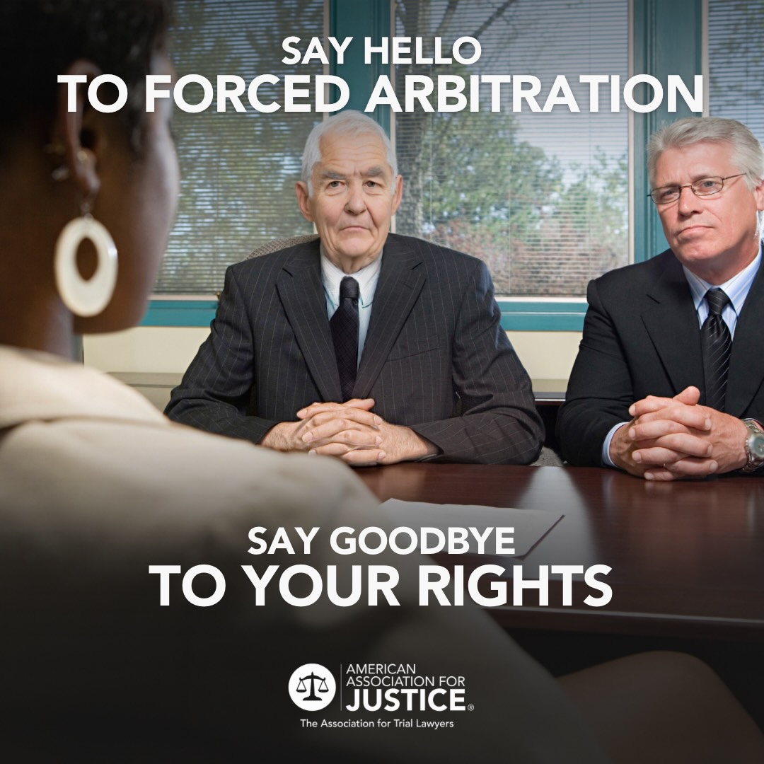 Forced arbitration takes away Americans' right to seek justice after race discrimination and other abuses at the hands of corporate America.

Tell Congress: #EndForcedArbitration for race discrimination. Take action now: p2a.co/ZpMtnZK