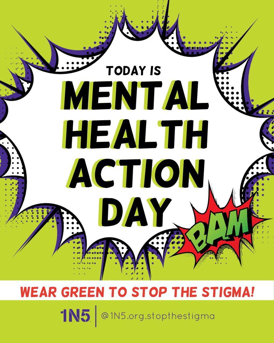 Today is #MentalHealthActionDay! 
RT + #WEARGREEN to spread awareness for #mentalhealth and tag us! #StoptheStigma #DoSomething