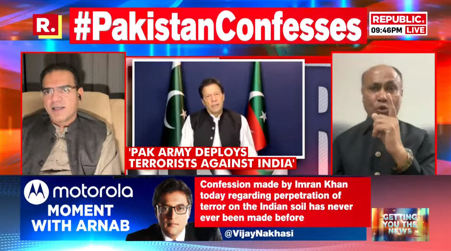 republic's tweet photo. It's Pak vs Pak on #PakistanConfesses Debate as PTI leader Abdul Samad Yaqoob and PML(N) leader Dr. Irshad Ahmad Khan go hammer and tongs against each other.
#Pakistan #PakArmy #ImranKhan
Tune in - https://t.co/OLxYbgf6YD https://t.co/f0cVxgVSd9