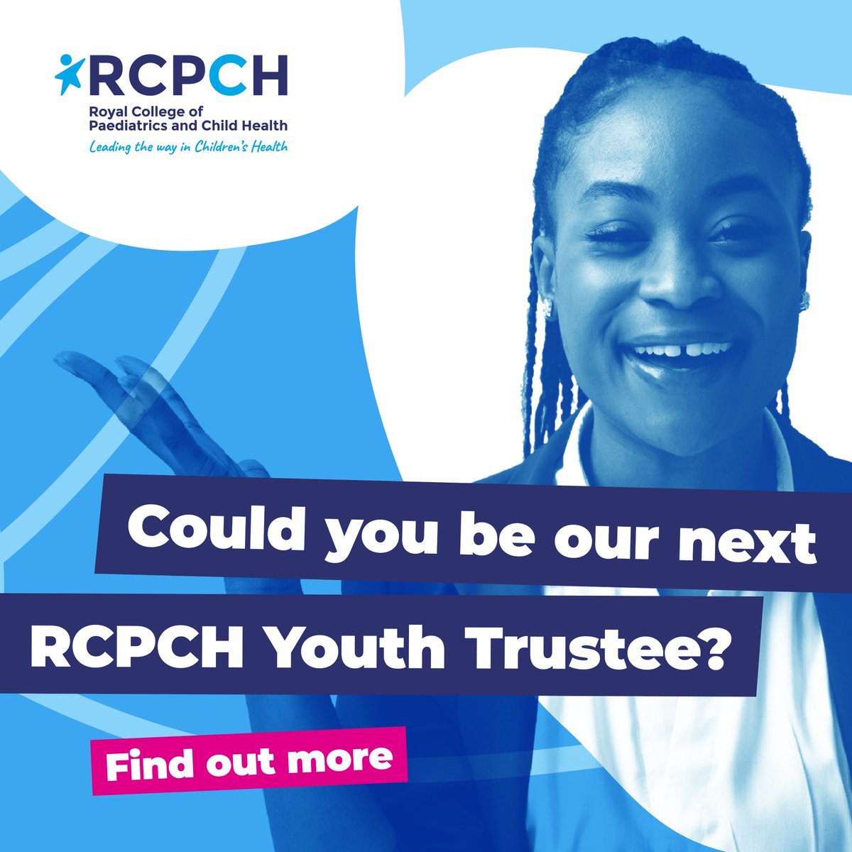 RCPCH_and_Us's tweet image. We're looking for a young adult aged 18-21 to join our trustee board for @RCPCHtweets!  

To find out about what a #trustee at RCPCH does or how to apply, email and_us@rcpch.ac.uk for a chat  (also available in #BSL) or check our pack, also in #Welsh! sends.rcpch.ac.uk/p/3YSO-CMR/you… #NHS