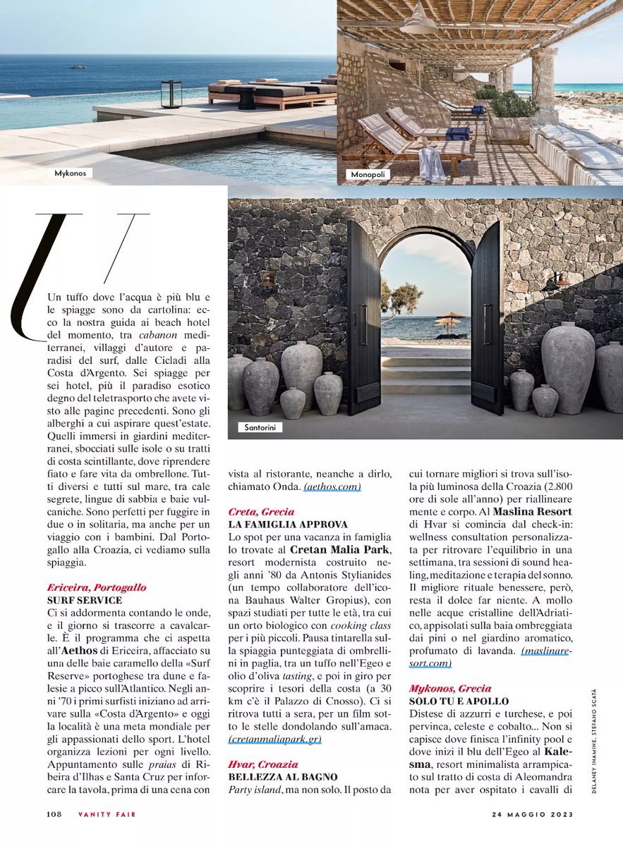 Sette spiagge in cerca d’amore (e i beach hotel del momento!). Ve le racconto su <a href="/VanityFairIt/">Vanity Fair Italia</a> di questa settimana. Vi aspetto in edicola!
