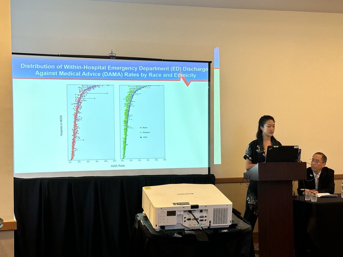 @tsaiduck77 shows AMA disparities notable for black patient and driven by hospital (not patient) level effects #SAEM23 @DrMichelleLin @kekocher @AlexJankeMD @HazarKhidir @Yale_EM