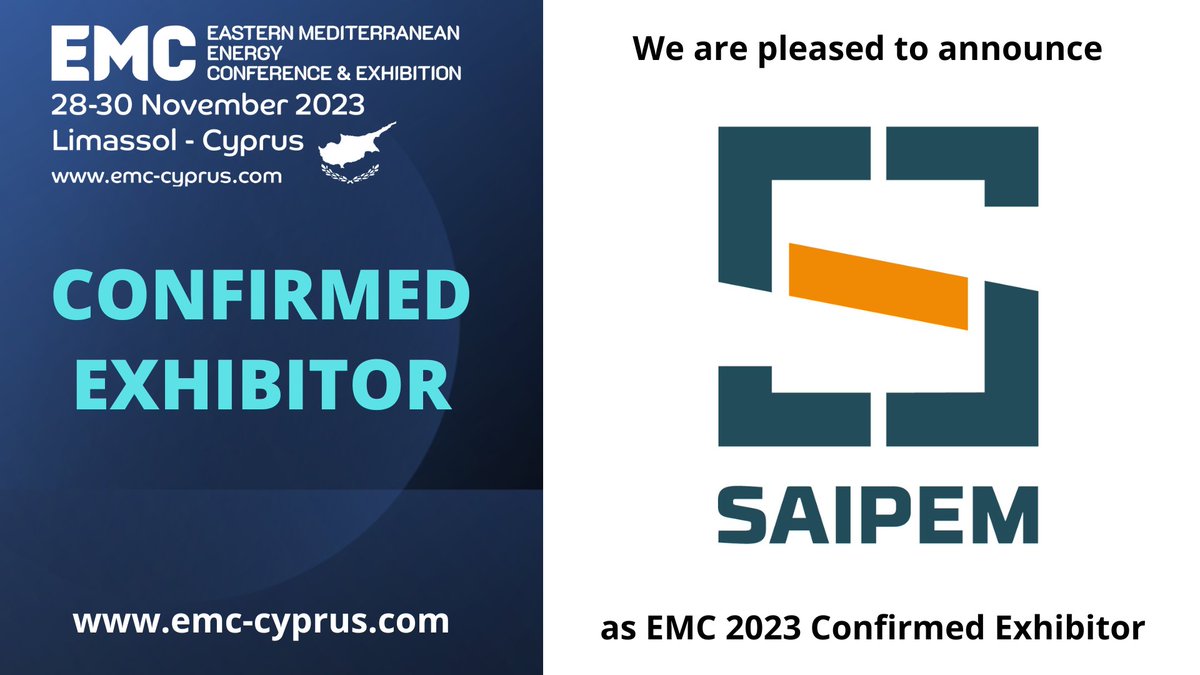 #EMC2023 | Eastern Mediterranean ENERGY Exhibition &amp; Conference | 28-30 November, Limassol, CYPRUS

To Book Your Stand for EMC 2023: lnkd.in/dkpk75AT
Visit the website: emc-cyprus.com

#cyprus #Energy #decarbonisation #EnergyEfficiency
