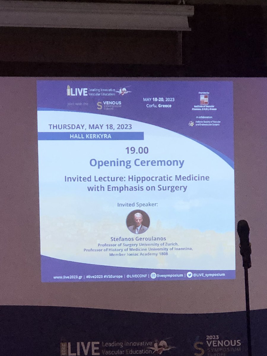 Opening ceremony #LIVE2023 in Corfu #ComprehensiveVascularCare #CLTI #aortaed #VenousDisease