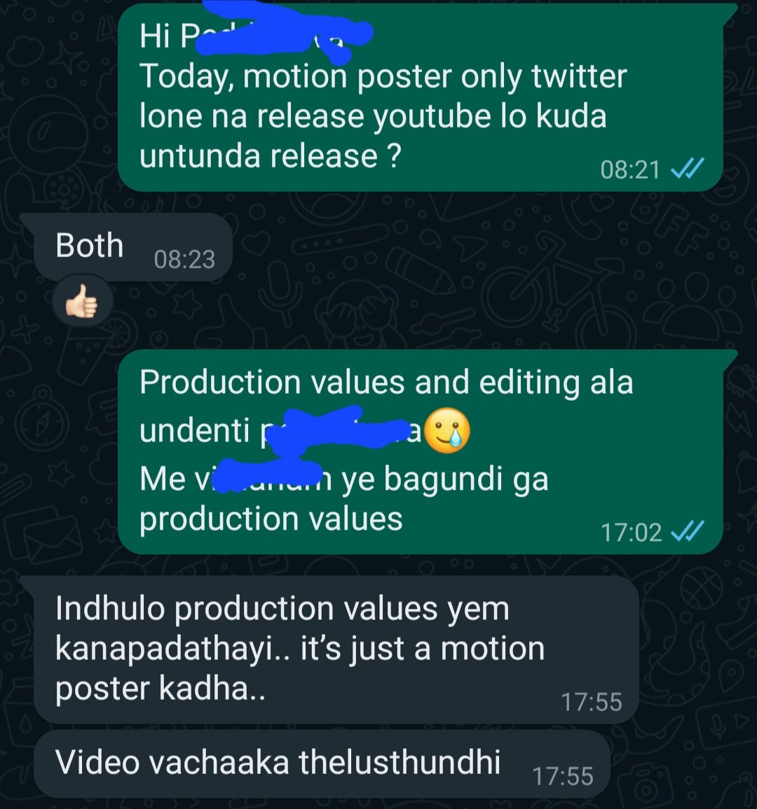 sekhar_ybsr's tweet image. One of our co fans asked about production values and editing being bad.I asked one of the co-producers regarding that. Here is the reply I got.Hope they got the answer😊.so wait for more updates🤟
#PKSDT 
#BroTheAvatar 
#BroTheAvatarFromJuly28