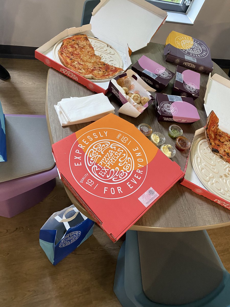 Such a lovely day of celebrating #MentalHealthAwareness at The Orchard and Kentmere ward. Thank you to <a href="/PizzaExpress/">PizzaExpress</a> and <a href="/pizzahutuk/">Pizza Hut UK</a> in Lancaster and Kendal for supplying us all with yummy food, the patients have had a great day 🍕 🍰 💙 <a href="/theorchardlscft/">The Orchard</a> <a href="/Racheal_Hold/">Racheal Cumpsty Hold</a> <a href="/BenLSCFT/">Ben Morgan</a>