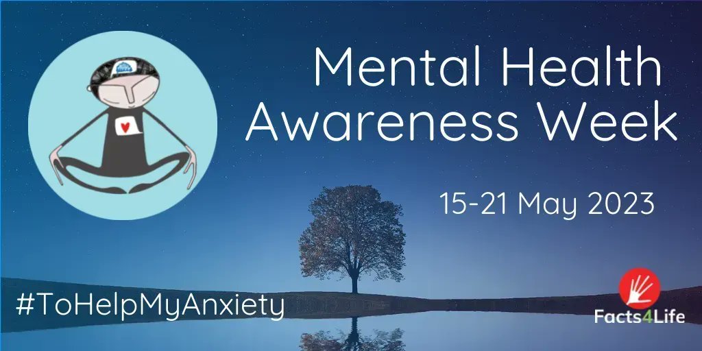 Mental Heath Awareness Week 2023 is live!
 
Running 15-21 May, #ToHelpWithMyAnxiety is this year's theme.

Download your free mental health activity mat for children here: facts4life.org/mental-health-…

It's a free resource to help you teach children about this mental health condition.