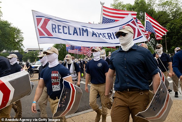 Bargain basement militia cosplayers, Patriot Front, marched on DC again this week. How many sleepovers in mom's basement did it take to plan this fieldtrip? Hope their mommies packed enough juice boxes and fruit roll-ups for the trip.