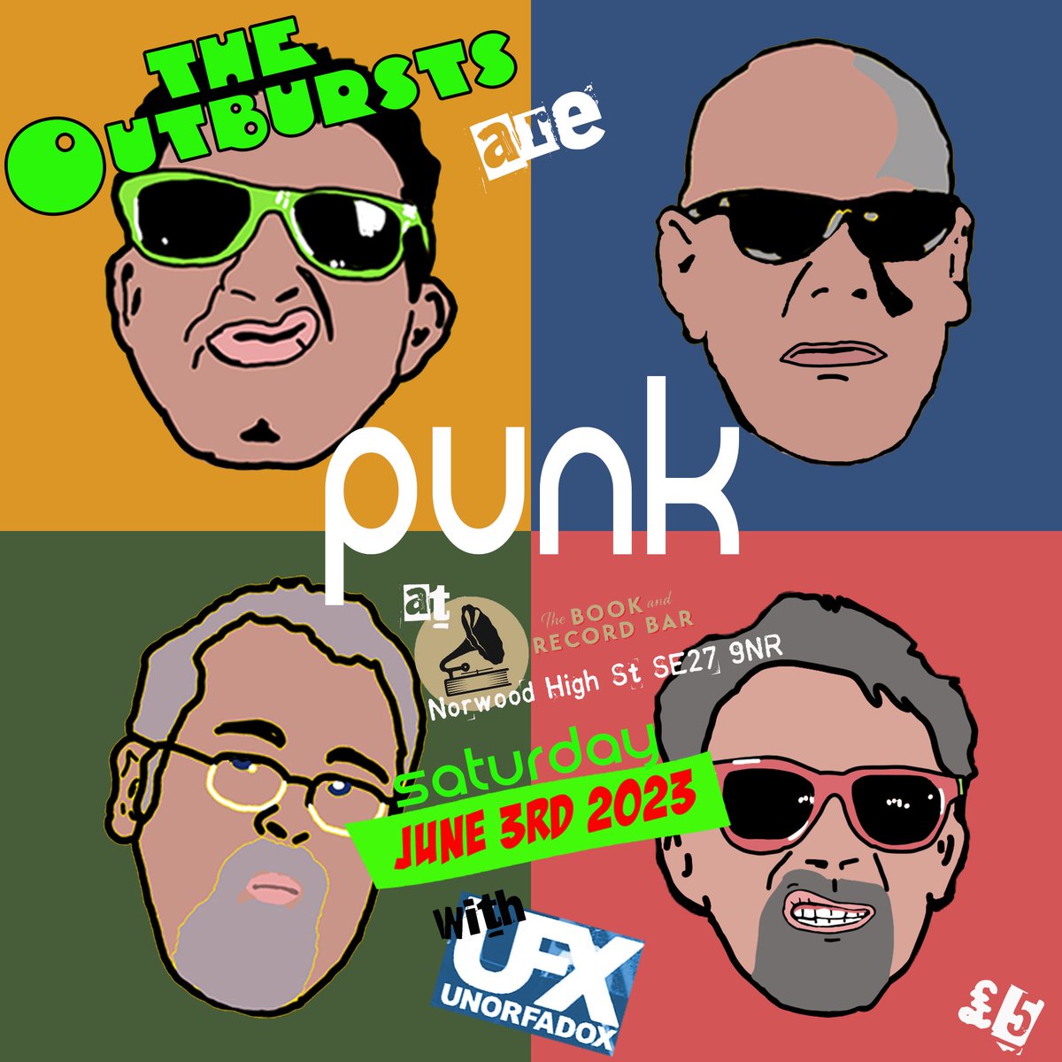 The Outbursts welcome all the people, so many people, all going hand in hand to the <a href="/BooknRecordBar/">Book and Record Bar</a> on Saturday 3rd June with Unorfadox.
Well, there's your lucky day!
More - facebook.com/events/1433403…
#modernlifeisrubbish #PunkRock #rockmusic #newmusic2023 #upcominggigs #livemusic