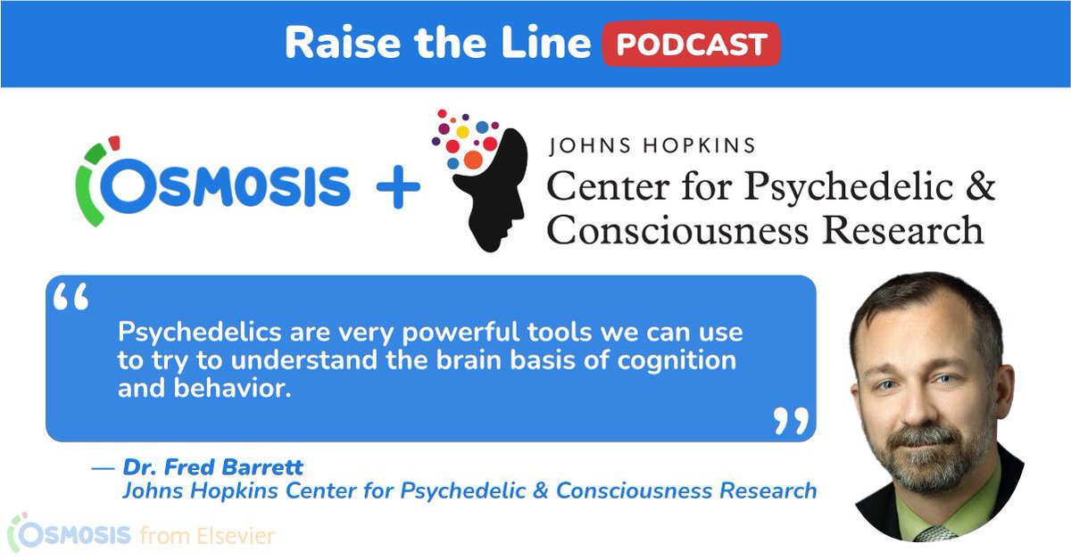 OsmosisMed: If you’re curious about psychedelics, listen to this deep dive with guest Dr. Fred Barrett into the fascinating research happening at Johns Hopkins University where both medical and non-medical applications for these powerful compounds are be…