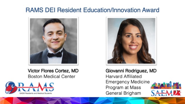 SAEM (@saemonline) on Twitter photo Congratulations to our winners of the RAMS DEI Resident Education/Innovation Award! #SAEM23 <a href="/BMC_EM/">Boston Med Center EM</a> <a href="/VanniRod/">Vanni Rodriguez</a> <a href="/EMRES_MGHBWH/">HAEMR</a>
Victor Flores Cortez, MD
Giovanni Rodriguez, MD
See all SAEM23 Award Recipients here: ow.ly/26Zh50OqECT Congratulations to our winners of the RAMS DEI Resident Education/Innovation Award! #SAEM23 <a href="/BMC_EM/">Boston Med Center EM</a> <a href="/VanniRod/">Vanni Rodriguez</a> <a href="/EMRES_MGHBWH/">HAEMR</a>
Victor Flores Cortez, MD
Giovanni Rodriguez, MD
See all SAEM23 Award Recipients here: ow.ly/26Zh50OqECT