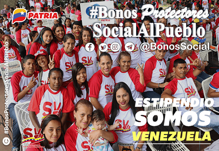 Bonos Protectores Social Al Pueblo (@bonossocial) on Twitter photo 🚨 #ATENCIÓN: Inicia la entrega del pago de Estipendio del Movimiento #SomosVenezuela (mayo 2023) a través del Sistema <a href="/CarnetDLaPatria/">Carnet de la patria</a> enviado por nuestro Pdte. <a href="/NicolasMaduro/">Nicolás Maduro</a>.
📌 Monto en Bs. 135,00
<a href="/BonosSocial/">Bonos Protectores Social Al Pueblo</a>
#CooperaciónYSolidaridad 🚨 #ATENCIÓN: Inicia la entrega del pago de Estipendio del Movimiento #SomosVenezuela (mayo 2023) a través del Sistema <a href="/CarnetDLaPatria/">Carnet de la patria</a> enviado por nuestro Pdte. <a href="/NicolasMaduro/">Nicolás Maduro</a>.
📌 Monto en Bs. 135,00
<a href="/BonosSocial/">Bonos Protectores Social Al Pueblo</a>
#CooperaciónYSolidaridad