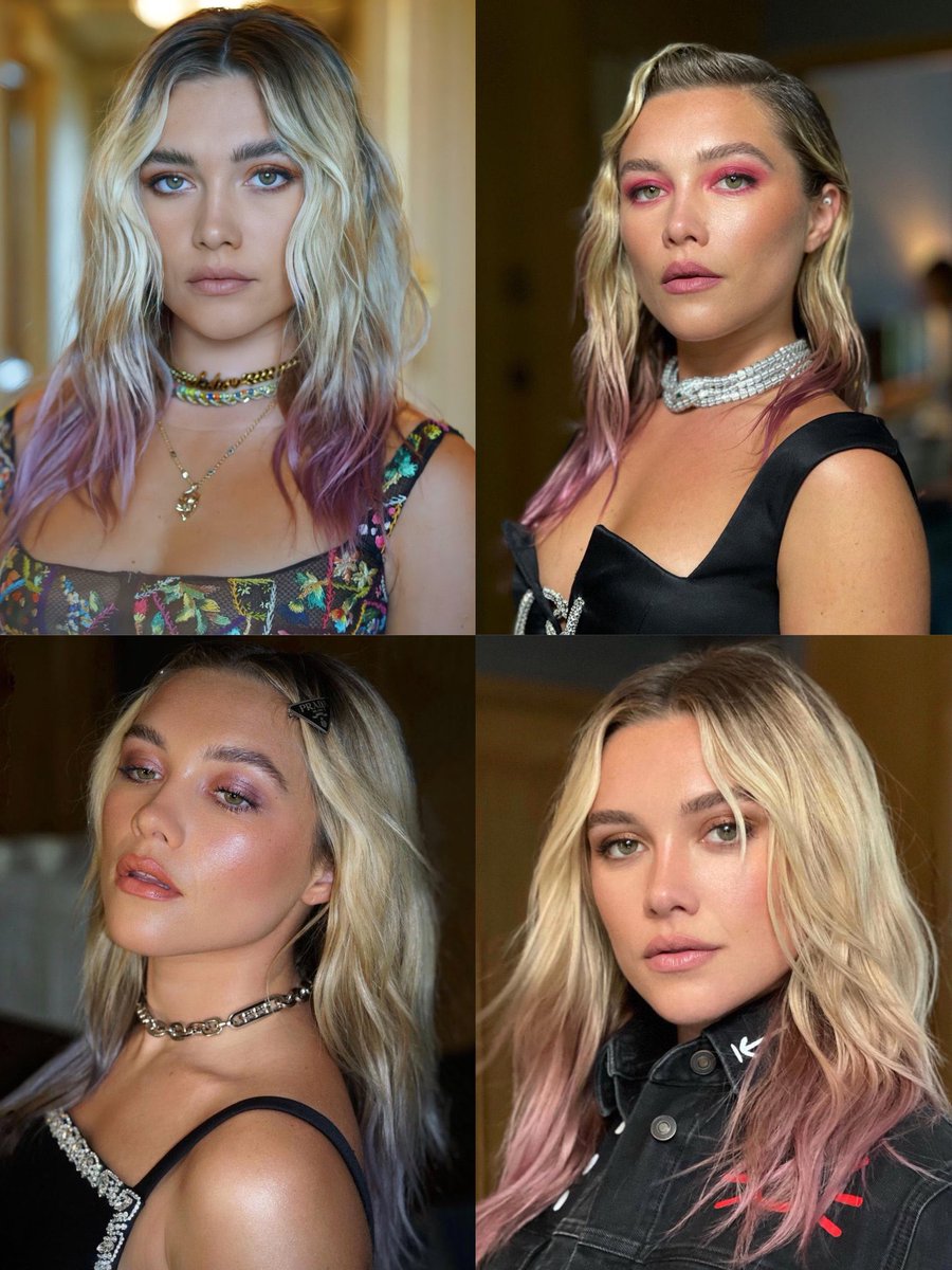 florence pugh’s pink dyed ends era >