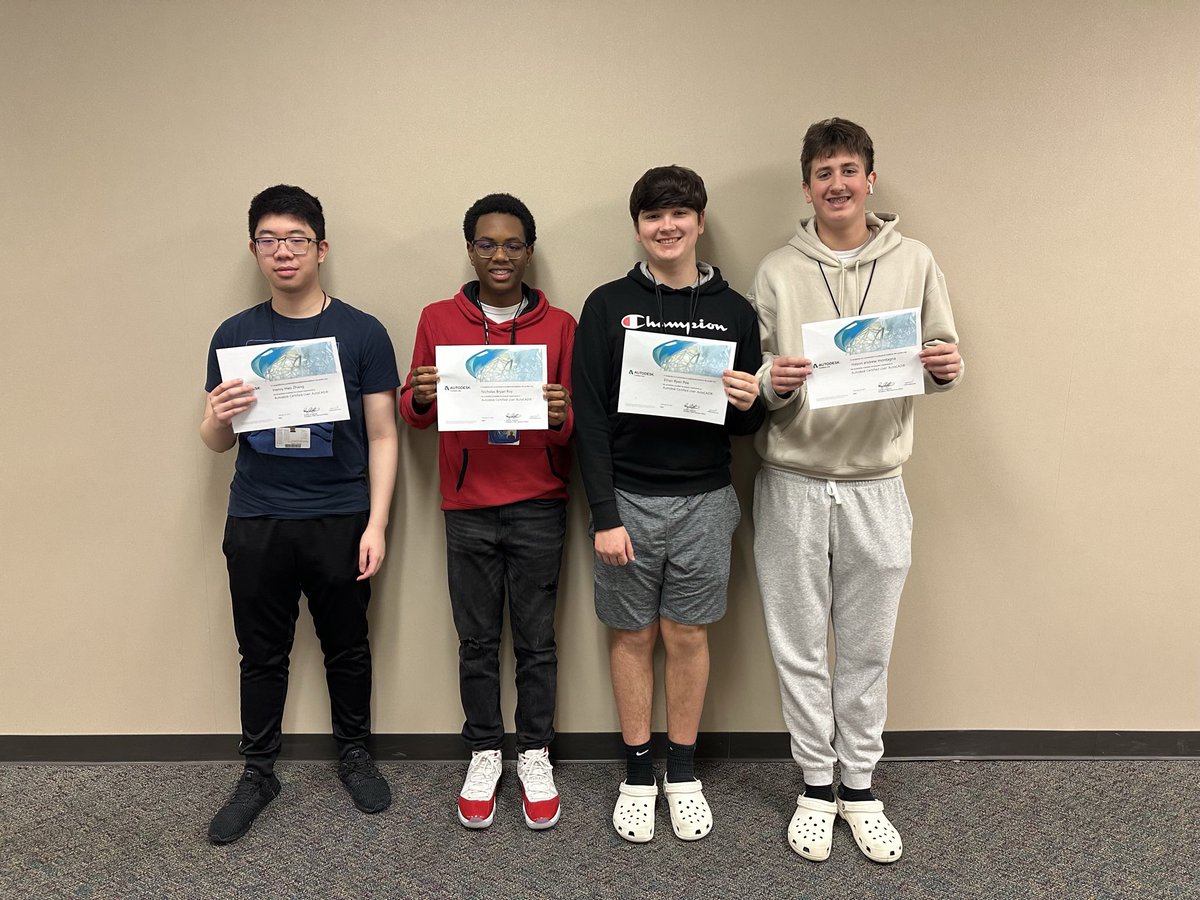 Congratulations to these Engineering students who mastered their AutoCAD Certification Test! Anthony J.,Hayden C., Valeria L.,Jose C.,Aiden A. Massimo V., Darius C.,Nolan W.,Nathaniel S.,Henry Z., Nicholas R.,Ethan P., Mason M. & Michael D.! 🙌🏽🅰️✨@HumbleISD_AHS @HumbleISD_CTE