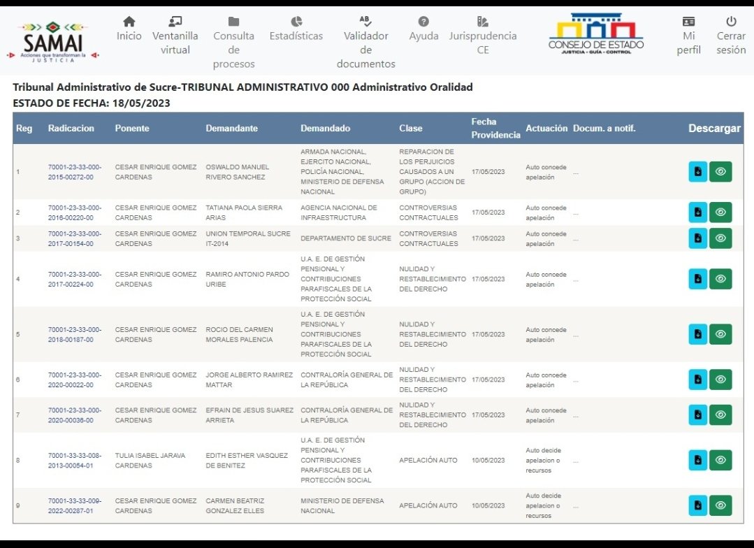 TribunalSucre's tweet photo. El Tribunal Administrativo de Sucre publica el estado de fecha 18 de mayo de 2023, consultelo en SAMAI.

https://t.co/xb1Fl6PaFB https://t.co/4MDrs4hOKo
