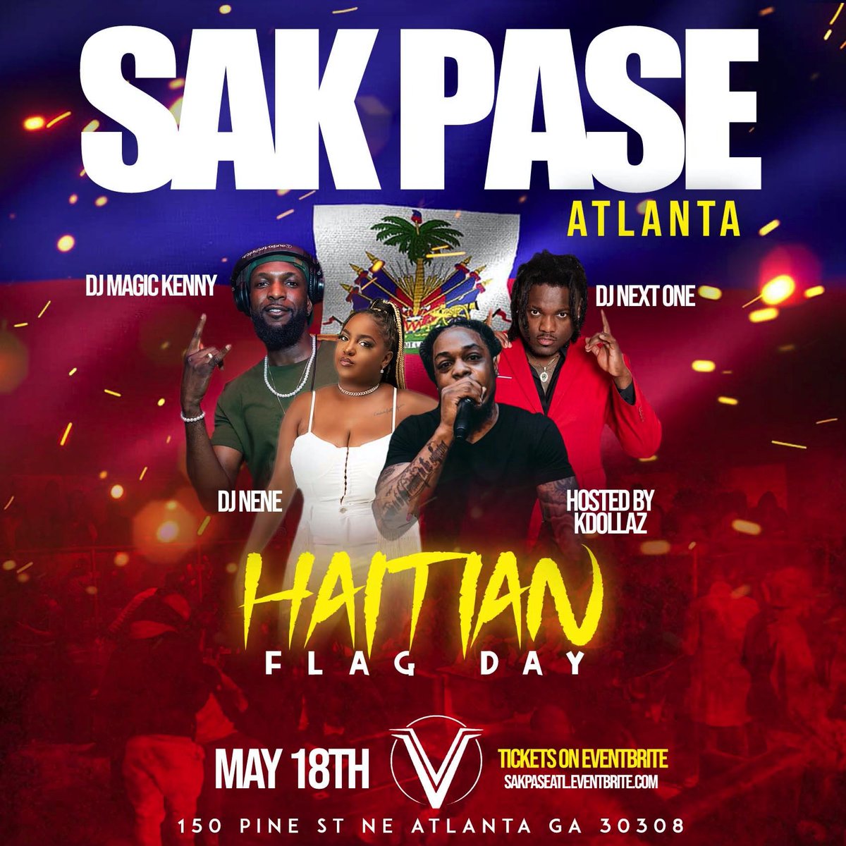 Biggest Haitian Flag day party in #Atlanta tonight for sections 917-749-0628 #SakpaseAtlanta #haitianflagday #HaitianHeritageMonth  #ATL #Atlnightlife #AtlantaConnect #