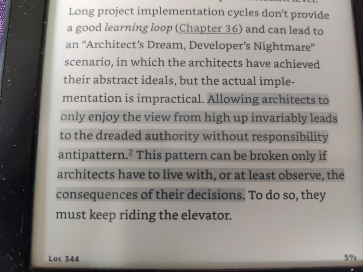 AidanHarding's tweet image. Having to restrain myself from actually shouting out in agreement with @ghohpe in The Software Architect Elevator here
So good and I'm not even very far in yet