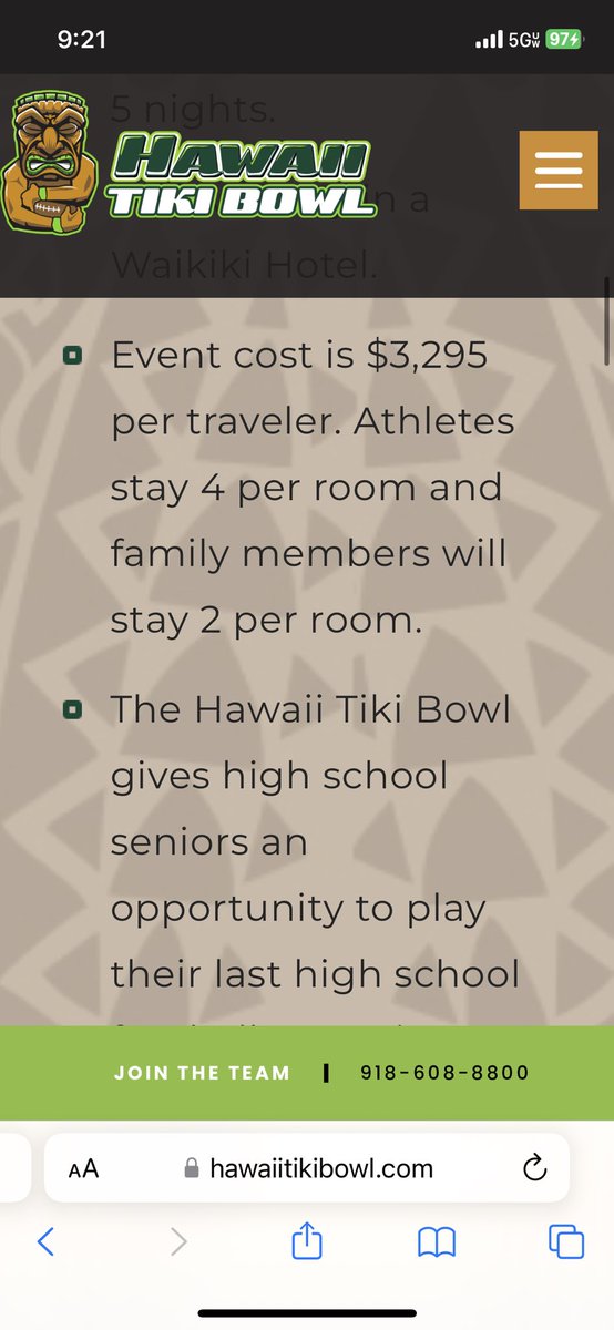 CodyTCameron's tweet photo. Tiki Bowl invites are coming out again. This is not me telling you to attend or not if you get invited, just want the athletes to know exactly what they are signing up for. $3300 only covers one meal for the 6 days you’re there and you’re sharing a hotel room with three people. https://t.co/YWEwWc2dhW