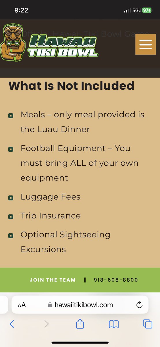Tiki Bowl invites are coming out again. This is not me telling you to attend or not if you get invited, just want the athletes to know exactly what they are signing up for. $3300 only covers one meal for the 6 days you’re there and you’re sharing a hotel room with three people.