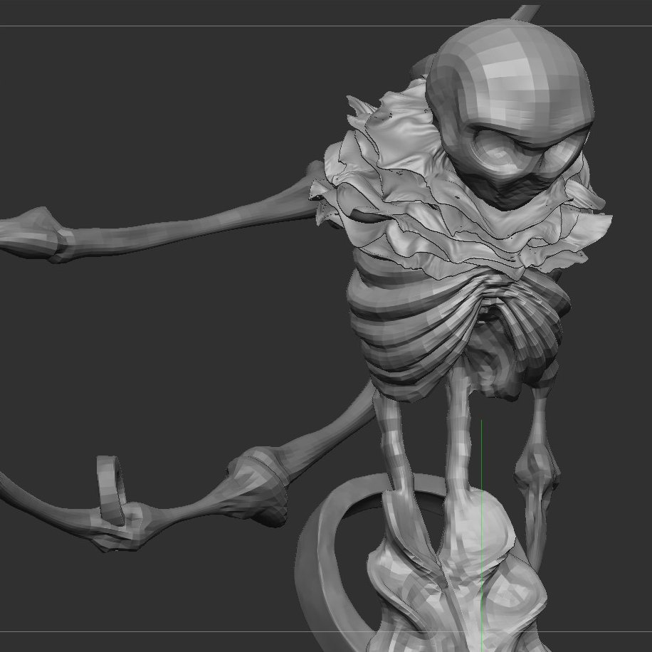 Poly? Gone.

Still working on this... It'll be done eventually I swear! 😅

#CharacterModel #Sculpt #Zbrush #Monster #Horror #Surrealism #3DCharacter #surrealhorror #character #Rookies2023 #Beksinski #creature #LowPoly