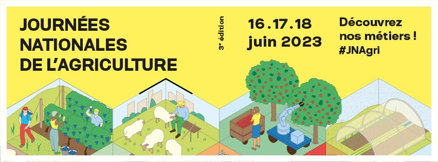 Un grand merci à @Agridemain de jouer le rôle de facilitateur, et de plateforme de rencontres et d’échanges et d’avoir permis d’amplifier nos actions pendant le #SIA2022

D’ailleurs c’est le moment de citer les #JNAgri les 16-17 et 18 juin 😊

journeesagriculture.fr