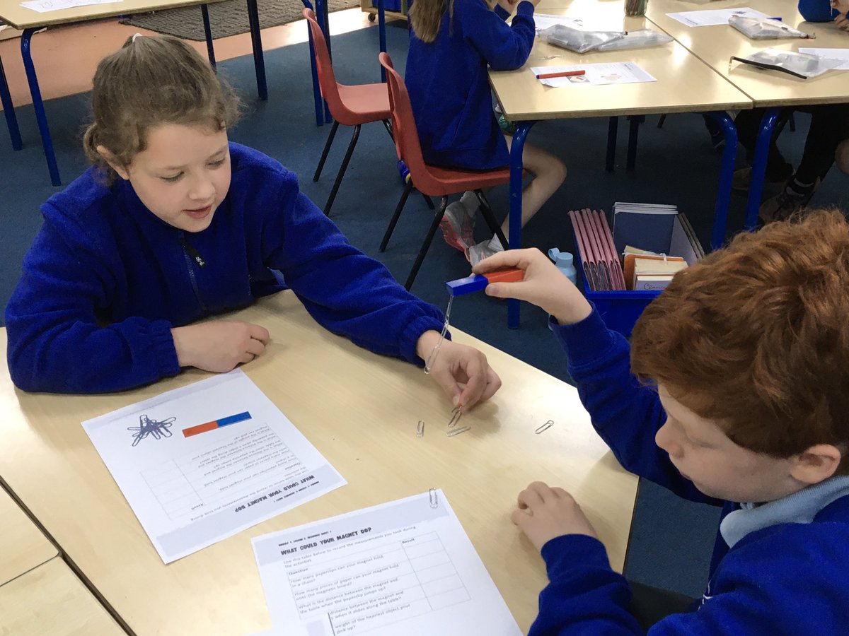 This week in Science we investigated the strength of magnets  with a variety of tests. First we tested the magnets strength by testing to see how many paperclips a magnet could hold. #WroxhamScience