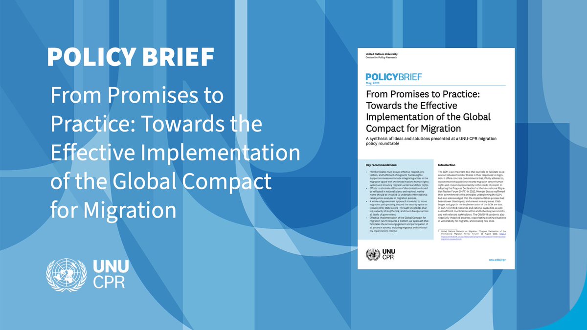 UNUCPR's tweet image. How can we turn the promise of the #GlobalCompactforMigration into practice? 

👉Respect the human rights of all migrants
👉Eliminate all forms of discrimination and racism
👉Implement a ‘whole-of-government’ approach
👉Work with the ‘whole of society.’

bit.ly/41qAyXi