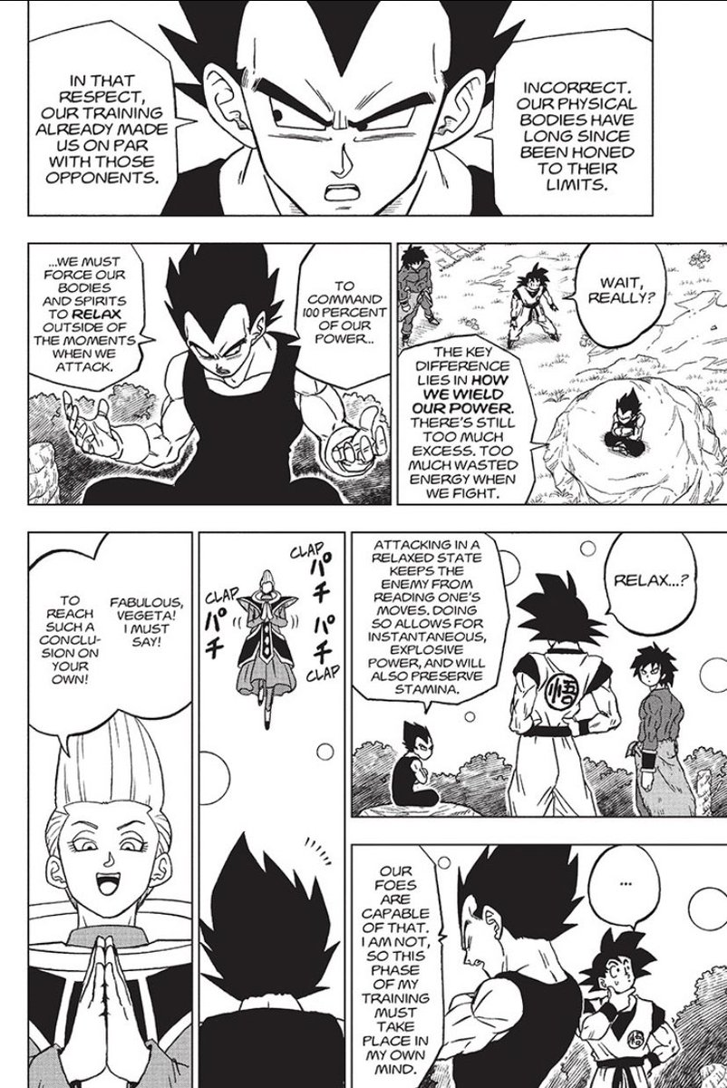 nousphos's tweet image. really like this conclusion vegeta came to about the physical form relaxing with the spiritual form to be better fighters 

#gnosticism #chapter93 9³