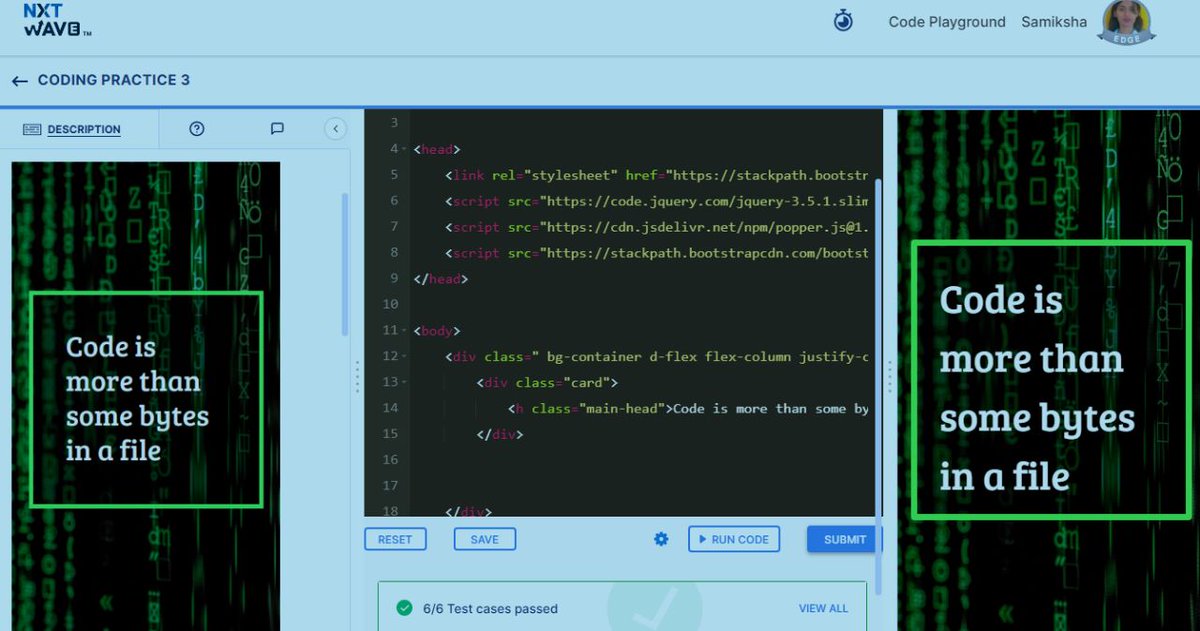 alostcookiehehe's tweet image. Day 4

Week 4

💻

The #codetowinchallenge is very close to being completed on week 4 after this coding practice ⚡

Sashank Gujjula NxtWave Rahul Attuluri

#ccbpian #ccbp4 #nxtwaveccbp #htmlcss #codingchallenge #coder #coding