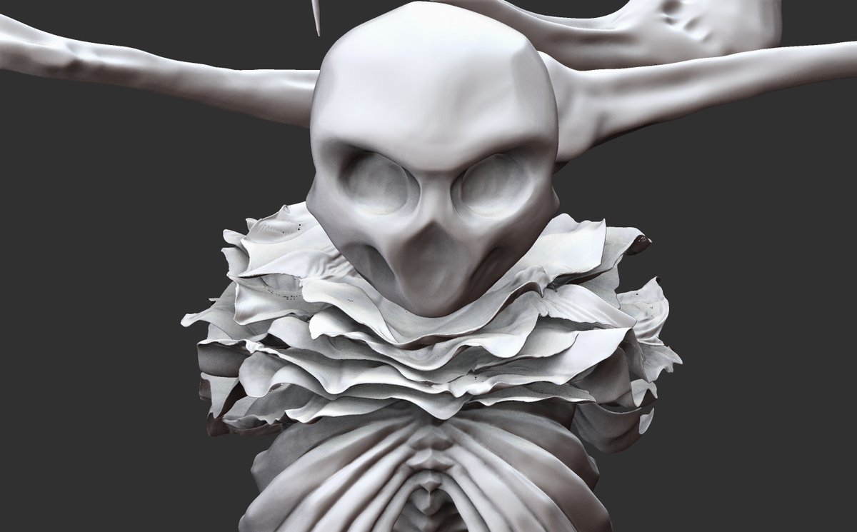 Skelly3d0's tweet photo. A little comaprison between the base sculpt and the details I had fun adding (when my PC wasn't crashing haha!)

#CharacterModel #Sculpt #Zbrush #Monster #Horror #Surrealism #3DCharacter #surrealhorror #character #Rookies2023 #Beksinski #creature #Skin #SkinDetail https://t.co/3gqDWKTIIP