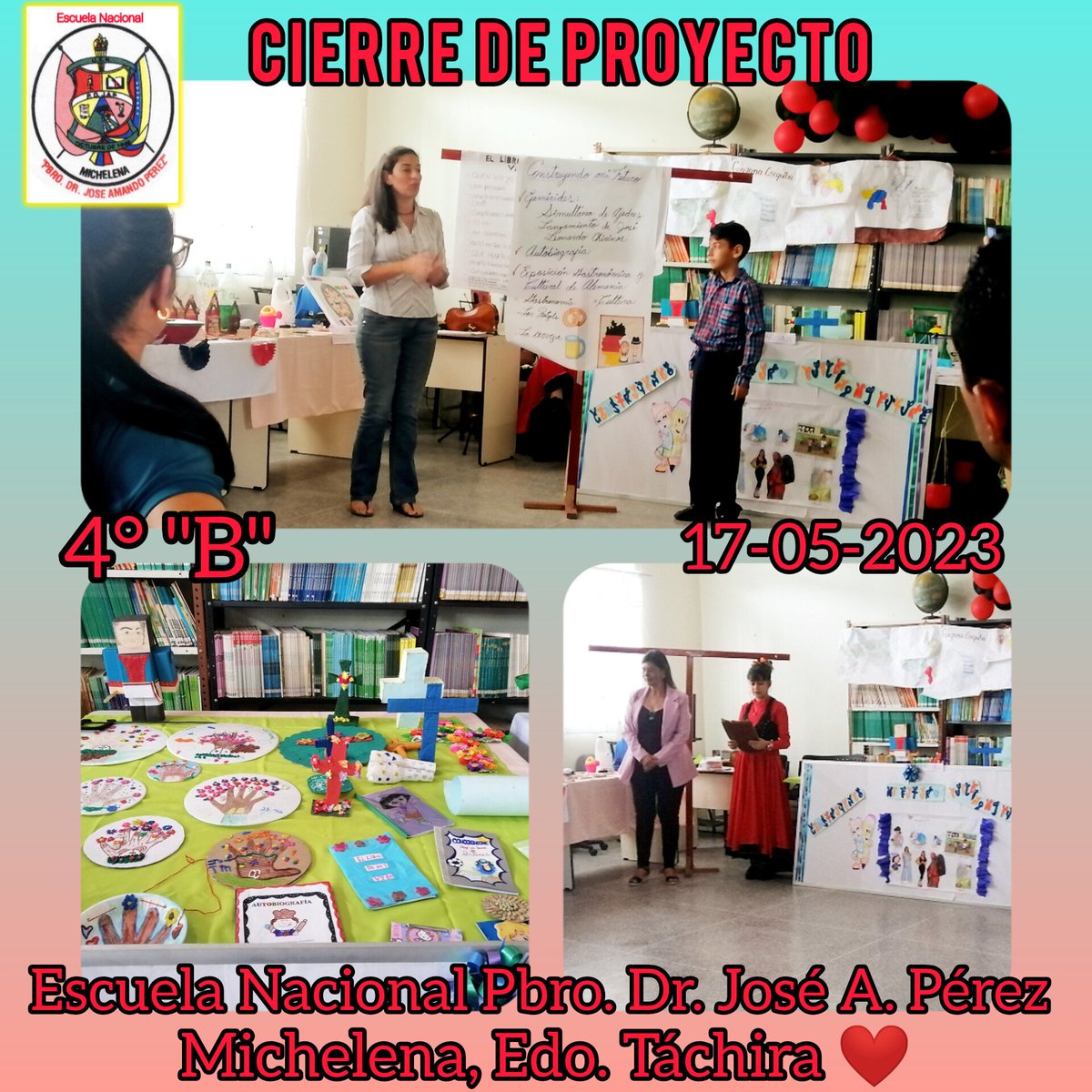 Michelena, Edo. Táchira. 17-05-2023. Exposiciones del cierre de Proyecto de aprendizaje. El proyecto de vida de cada estudiante, efemérides, manualidades con material de reciclaje, celebración del día de la madre, poesía, danza, compartir, otros.
