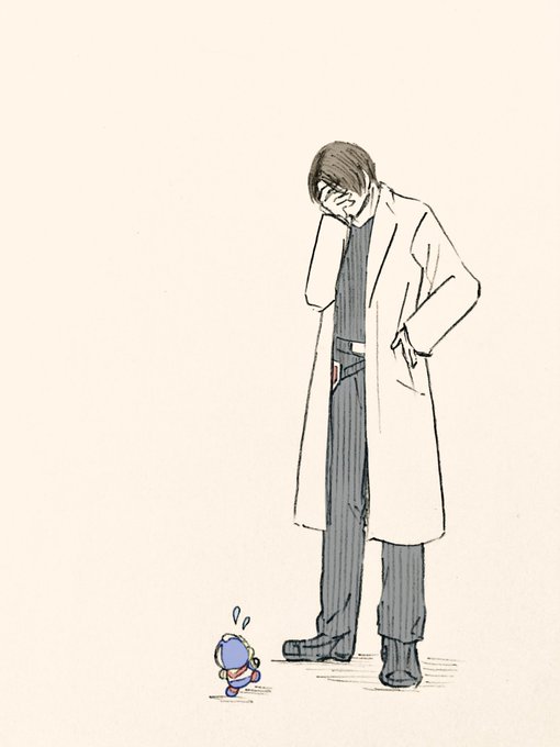 「covering face pants」 illustration images(Latest)