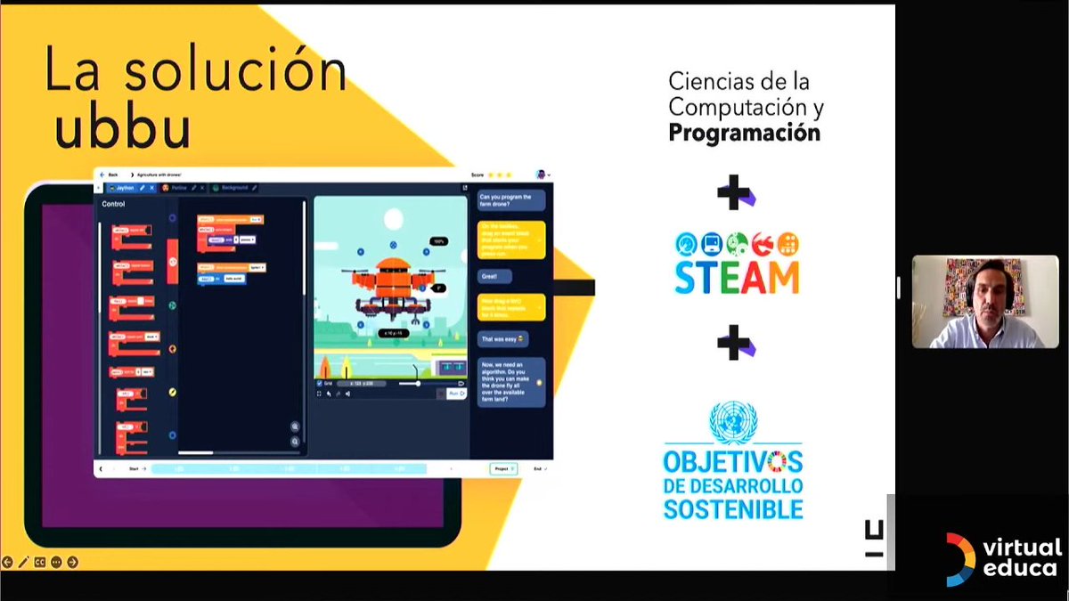 virtualeduca's tweet photo. "La tecnología, la computación y la programación tienen el poder de cambiar a los niños y su futuro. Ser nativo digital no es suficiente. Hay que saber CREAR tecnología para construir un futuro mejor y sostenible". João Barata, @play_ubbu en #EducaSTEAM
https://t.co/fd7r2LobKX https://t.co/eCjcbRnXBt