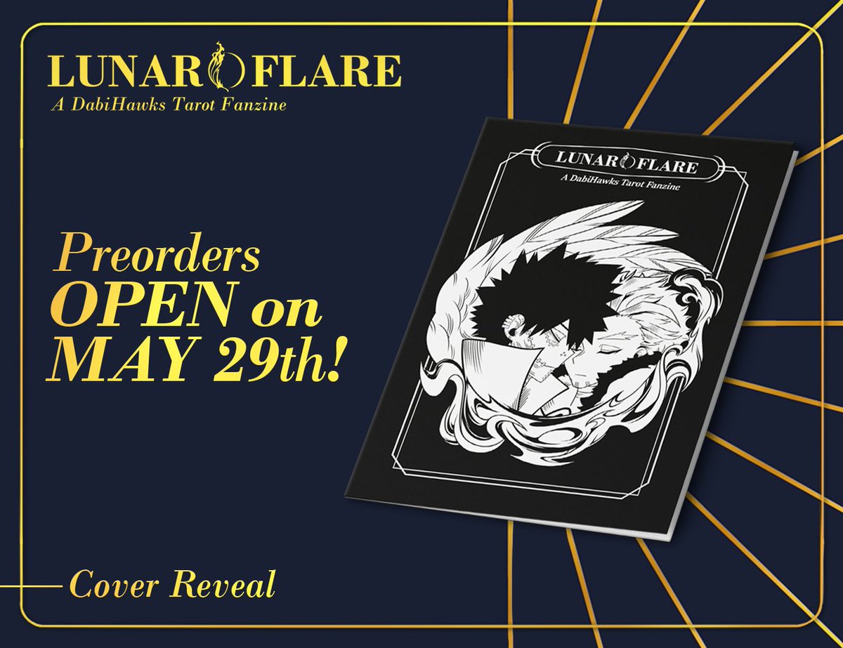 dabihawkstarot's tweet photo. 🌙 COVER REVEAL! ☀

We're beyond thrilled to finally be able to reveal our absolutely gorgeous guidebook cover by the incredible @elo7501! 😍 Our guidebook will be filled with 7 Dabihawks fics, as well as a section to help you interpret your cards! ✨

PO's open 6 PM May 29th!💫 https://t.co/b0PfAZKlRK